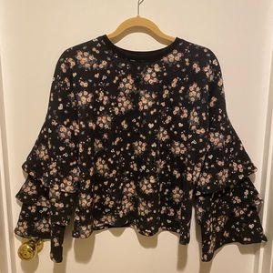 Floral Puff Sleeve Blouse- Juicy Couture